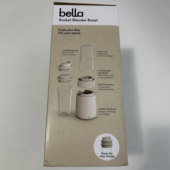 Bella Rocket Blender Boost 6 piece set 43010A1 item # 35125 oatmilk NIB - Picture 6 of 6